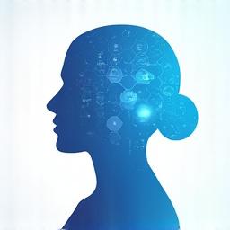 Abstract graphic showing fragmented data pieces coming together to form a complete profile silhouette